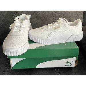 PUMA Classic Shoes Cali athletic shoes white gold size 9 womens New